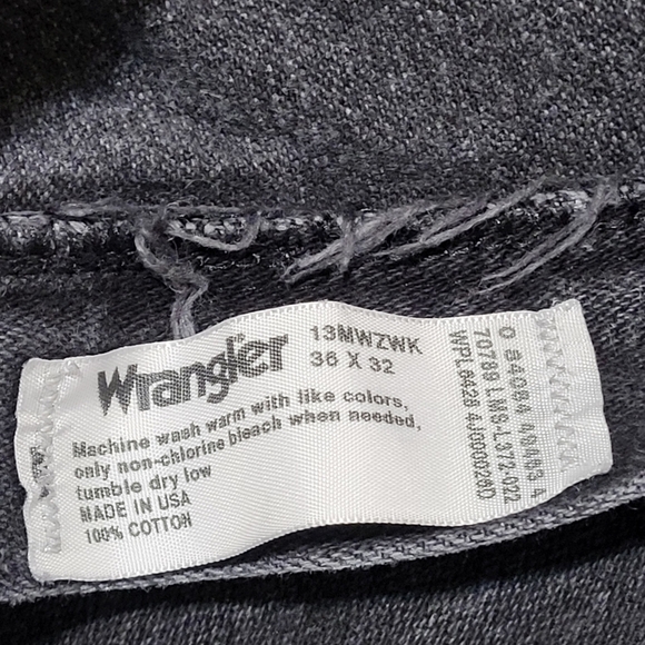 Wrangler 13MWZ Men’s 36x32 Black Vintage Thick Denim Western Jeans VTG USA D29 - Picture 6 of 8